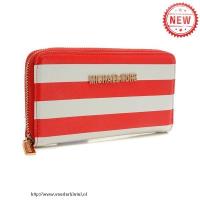 michael kors jet set striped zip klein rood wit portefeuilles Online Winkel jwtsd108